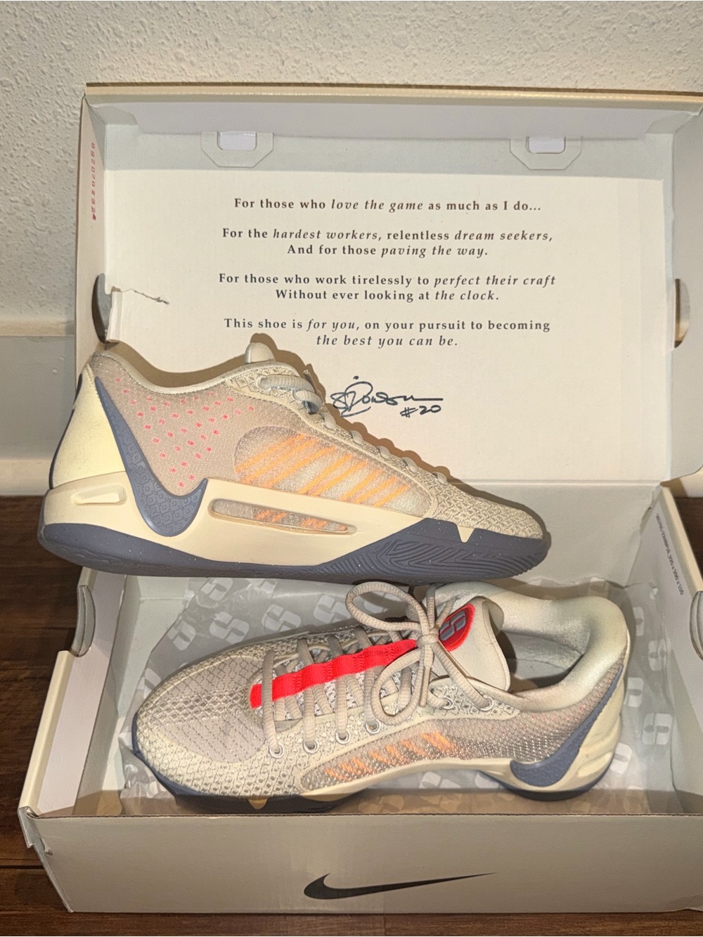 Nike Sabrina Low-Top Basketball Shoes - Beige with Orange & Gray Accents
